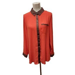 Free People Red and Brown Blouse